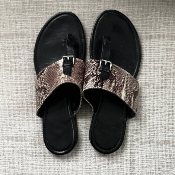COLE HAAN Women’s Stylish Snake Skin Leather Sandals - Size 7 - Picture 1 of 5